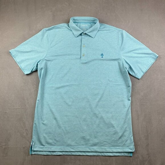 Johnnie-O Mens Shirt Large Blue Striped Polo Prep-Formance Stretch Golf Preppy - Picture 1 of 8